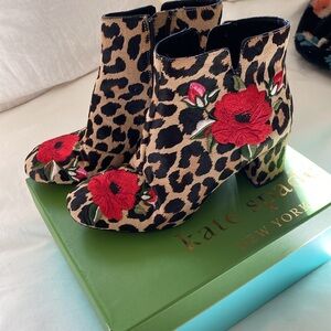 Kate spade langton leopard bootie 8.5
